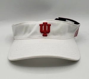 Indiana University adidas Hat Cap Visor Climalite White Red Adjustable OSFA - Picture 1 of 6
