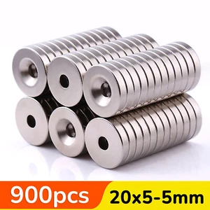 N35 Countersunk Hole Magnet Rare Earth Neodymium 20x5x5mm - 900pcs - Picture 1 of 6