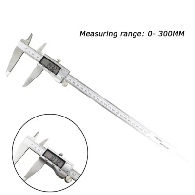 Electronic Digital Caliper Vernier Guage Micrometer Stainless Steel 0-300mm 12" - Image 1 of 4