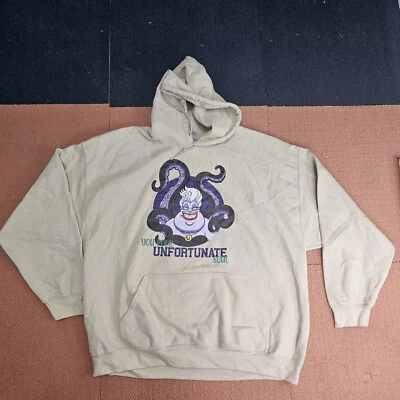 Stain* Ursula Little Mermaid Poor Unfortunate Soul Hoodie Sweatshirt 2XL Tan S8c - Image 1 of 4
