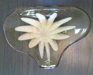 Vintage Murano Retro Art Glass Amber Gold Bowl, Dish, Ashtray Made in Italy - Picture 1 of 12