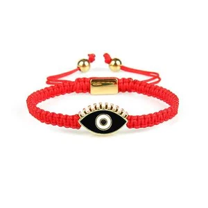 Schwarz Gold Evil Eye Rot Schnur Schutz Armband - Bild 1 von 1