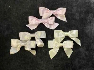 Frühlingshaarschleifen - Elfenbein, Silber, Rosa - Bild 1 von 8