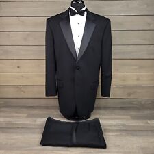 Jones New York Tuxedo Mens 44L Black Wool 2pc Blazer Pants Formal Wedding