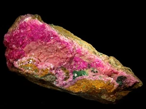 6.5" Drusy Red Cobaltoan Calcite w/Green Malachite, CONGO! CA227 - Picture 1 of 5