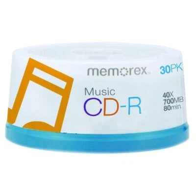 Memorex MUSIC CD-R DA 40X 700MB 80MIN, 30-PACK SPINDLE,  SEALED - Image 1 of 2