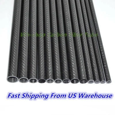 3K Carbon Fiber Roll Wrapped Tube OD20mm x ID14mm 16mm 17mm 18mm  x 500mm Pole-H - Image 1 of 4