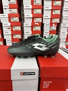 Lotto Solista 700 VIII FG Mens Soccer Cleats Shoes Asphalt White All Black 8 NIB - Picture 1 of 10