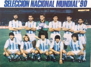 1990 World Cup Argentina Team Poster Diego Maradona Caniggia Vintage Soccer Nice - Picture 1 of 6