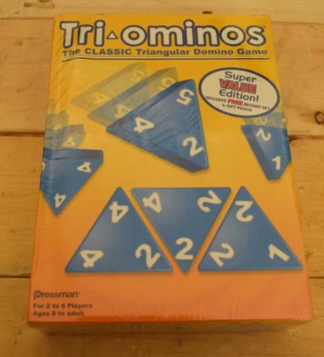 Tri-Ominos  Pressman Super Value Edition w/Free Second Set & Gift Pouch Sealed - Image 1 of 3
