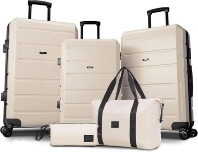 Juego de equipaje de 3/5 piezas ABS + PC rígido maleta de mano con ruedas giratorias y TSA! Foto 1 de 3
