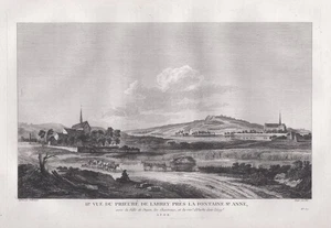 Larrey Cote-d'Or pres Dijon gravure estampe view engraving Kupferstich 1780 - Picture 1 of 1