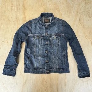 Northwest Territory Blue Denim Jacket Mens Small Trucker Blue Lined Snap - Picture 1 of 12