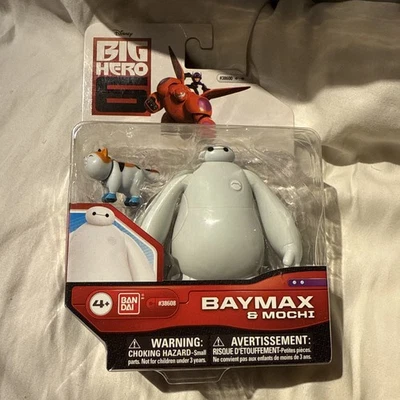 Figura Disney Big Hero 6 Six White BAYMAX & MOCHI 2015 Bandai 4" de alto Foto 1 de 4