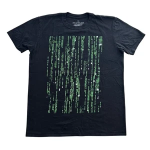 The Matrix Graphic Shirt Size Large Black Green Cyber Movie Promo Vintage Retro - Picture 1 of 5