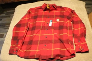 CAMISA CARHARTT RESISTENTE FLEX MANGA LARGA FRANELA CUADROS PESO MEDIO TW5945 ADULTO S - Imagen 1 de 2