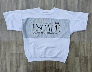 Vtg Pacific Designs Womens Sz Large Top Short Sleeve Gray Redwoods USA Made - Picture 1 of 11