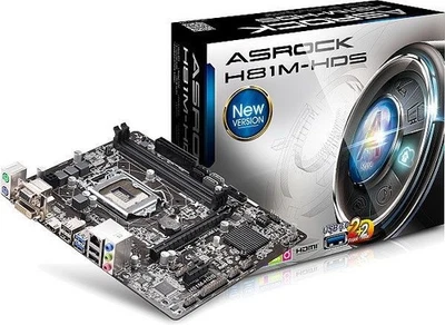 ASRock H81M-HDS Sockel LGA1150 DDR3 PCI-E Mainboard ohne I/O Shield #33189