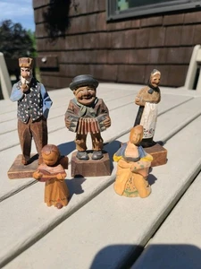 Trygg Hand Carved Wood Woman, 4 Non Trygg Carvings - Picture 1 of 17