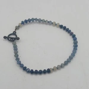 Bracciale Vintage Pietra Blu e Bianca Perline - Foto 1 di 3