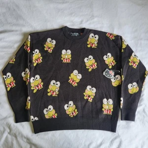 Hello Kitty And Friends x Forever 21 Keroppi All Over Print Black MD Sweater NWT - Picture 1 of 10