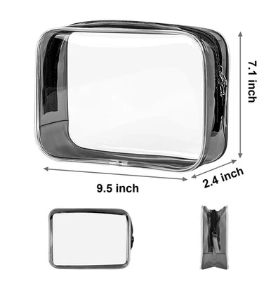 3 bolsas de aseo transparentes bolsas de maquillaje aprobadas por la TSA organizador de viaje resistente al agua Foto 1 de 4