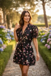 Buddy Love Clementine Minikleid mit elastischem Bund Twilight Schwarz Größe M Neu mit Etikett - Bild 1 von 8