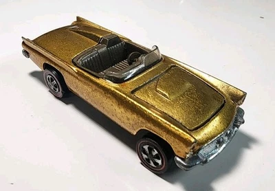 Vintage Hot Wheels Redline Gold w/Brown Int. Classic 57 T-Bird 1/64 Diecast Ford - Image 1 of 4