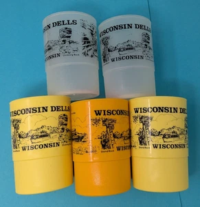 Wis. Dells Vintage Souvenir Mug Lot of 5 Plastic Cups 16 oz Whirley Industries - Picture 1 of 9