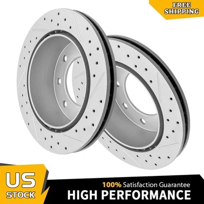For Chevrolet GMC Express Savana 2500 3500 SRW Rear Drilled Disc Brake Rotors - Image 1 of 4