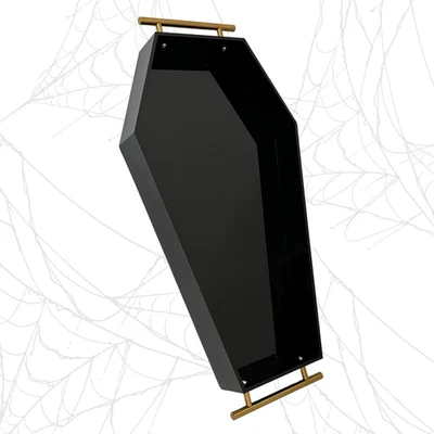 Bandeja de ataúd de acrílico hecha a mano, decoración gótica del hogar de Halloween, ataúd decoración del hogar Foto 1 de 4