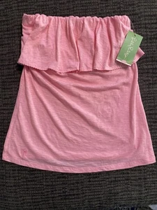 Neu mit Etikett Lilly Pulitzer Wiley trägerloses Röhrentop pink Gr. Small Baumwolle - Bild 1 von 6