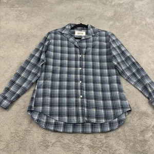 Grayson By Frank & Eileen The Hero Shirt Womens 2 Blue White Plaid Preppy Cotton - Picture 1 of 15