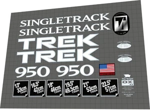 1995 Trek Singletrack 950 White Decal Set - Picture 1 of 1