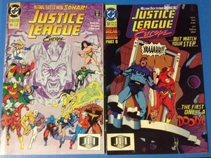 JUSTICE LEAGUE EUROPE #32 novembre 91 DC JLE Blue Beetle Flash Metamorpho Guy fumetto - Foto 1 di 4