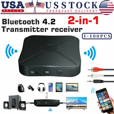 2in1Bluetooth Transmitter Receiver Wireless Adapter TV Home Stereo A2DPAudio Lot - Image 1 of 4