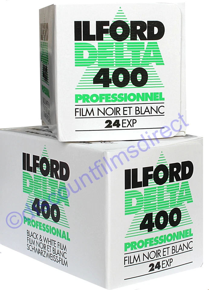2 x ILFORD DELTA 400 35mm 24exp BLACK & WHITE CHEAP CAMERA FILM - POST FREE - Image 1 of 1