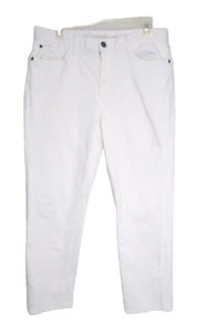 Eddie Bauer Boyfriend Fit Ivory Denim Pants Womens Size 8 Waist 32" Seam 27" - Picture 1 of 3