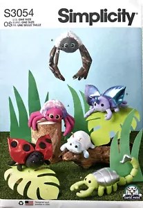 Simplicity Pattern S3054 Fun Plush Bugs Spider, Lady Bug, Beetle, Pill Bug - Picture 1 of 2