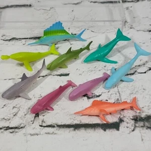 Whales Sharks Marine Animals Lot of 9 Plastic Collectible Toys  - Picture 1 of 6
