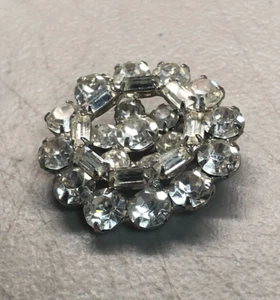 Large Vintage Weiss Clear Rhinestone Brooch Pin - Picture 1 of 5