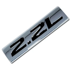 CHROME/BLACK METAL 2.2L ENGINE RACE MOTOR SWAP EMBLEM BADGE FOR TRUNK HOOD DOOR - Picture 1 of 1