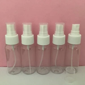 Bulk 30 x 50ml Clear PET Plastic Empty Cosmetic Bottles + White Sprays FREE POST - Picture 1 of 4