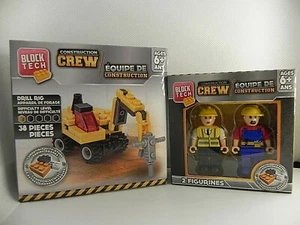 BLOCK TECH Construction Crew & Drill Rig NEW IN BOX Compatible with LEGO - Picture 1 of 6