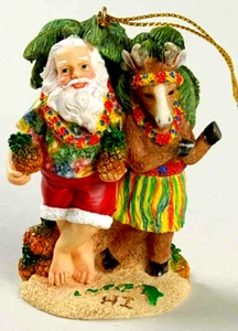 HAWAII STATE SANTA CHRISTMAS ORNAMENT 3" SLAVIC TREASURES - Picture 1 of 1