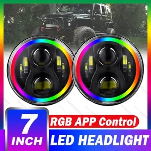 Kit combinado de faros LED de 7"" para Jeep Wrangler JK TJ LJ Halo RGB - Imagen 1 de 17