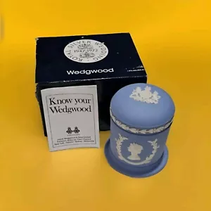 Silver wedding Queen Elizabeth II & Prince Philip 1947-1972 Wedgewood jasper Jar - Picture 1 of 10