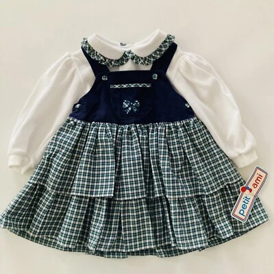 Винтажный Petit Ami Baby Girl 12 месяцев джемпер платье верхний комплект наряд новый с Ярлыками - Изображение 1 из 4