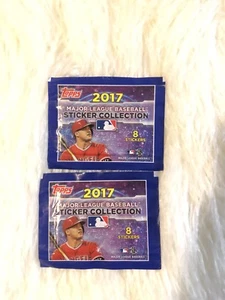 2017 Topps MLB Baseball Stickers Collection 2 Packs New - Picture 1 of 3