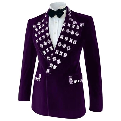 豪华男式西装标准版带串珠正式燕尾服正式单排扣 — 第 1/4 张图片